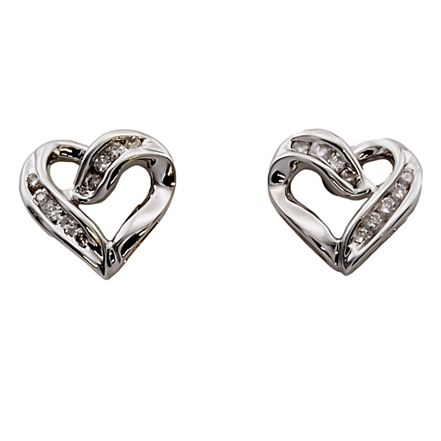 9ct white gold Diamond Stud Earrings